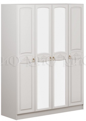  Шкаф 4-х дверный Александрина Белый глянец